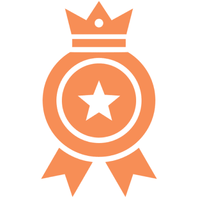 Award badge with star and crown